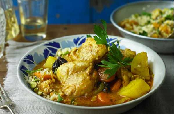 Couscous au poulet et pruneaux